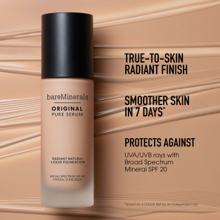 BAREMINERALS ORIGINAL PURE SERUM RADIANT NATURAL LIQUID FOUNDATION MINERAL SPF20